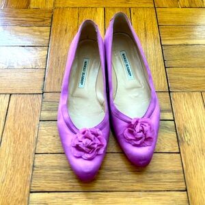 Women’s Manolo Blahnik Satin Flats